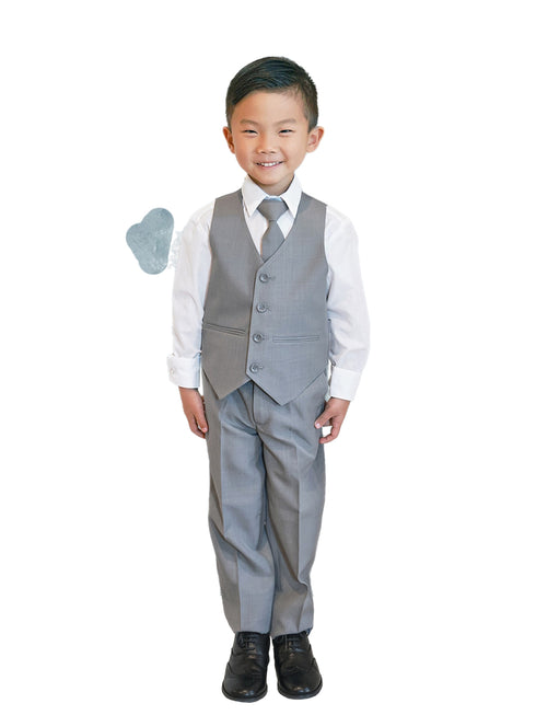 Stylish Slim Fit 5 Pieces Jacket Vest Pants Suit for Boys, Sizes 2T-7 - SophiasStyle.com